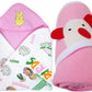BRANDONN Newborn Combo of Double PLY Reversible Hooded and Fleece Hooded Baby Blankets(Pack of 2, Baby Pink)