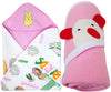 BRANDONN Newborn Combo of Double PLY Reversible Hooded and Fleece Hooded Baby Blankets(Pack of 2, Baby Pink)