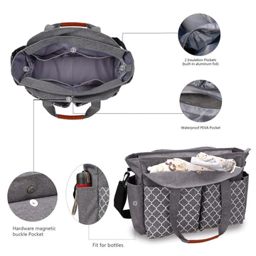 Meyteilay Diaper Bag Tote Baby Changing Bag Large Baby Bags For Mom With Changing Station Multifunction Travel Diaper Bag For Wo