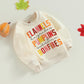 Mozikqin Toddler Baby Halloween Outfit Girl Boy Crewneck Sweatshirt Long Sleeve Letter Pullover Sweater Cute Fall Clothes (Flann