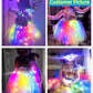 Shinyou Girls Unicorn Costume Dress Up Led Light Up Unicorn Tutu Dress Birthday Outfit For Halloween 7-8Y Deep Rainbow+Wing