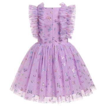 Girls Beach Dress, Girls Dresses - Floral Sequin Boho Pleated Casual Swing Summer Ruffle Dresses For Kids Princess Wedding Guest