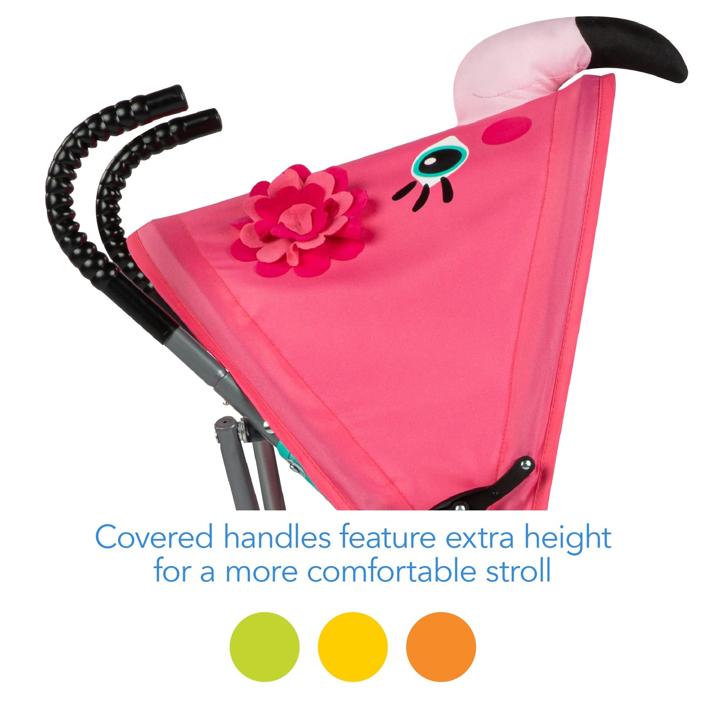 Cosco Character Umbrella Stroller, Easy To Store Anywhere With Its Compact Umbrella Fold, Pink Flamingo