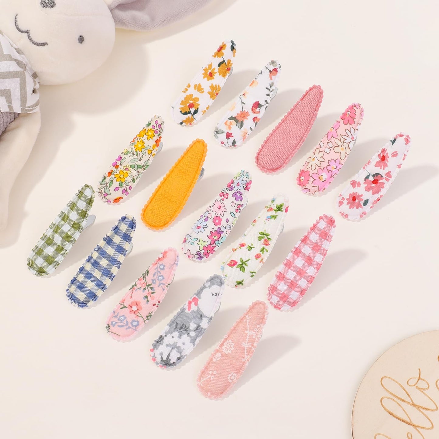 Choicbaby 40 Pcs Toddler Hair Clips Floral Print Girl Hair Clips For Girls Non Slip Wrapped Snap Hairpins For Kids Barrettes Hai