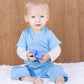 Babysoy Baby Boys' Layered One Piece, Lake Blue, 3-6 Months