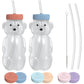 Honey Bear Straw Cup 2-Pack With Travel Lid; 8Oz Straw Bear Cup For Babies, Improved Lid Design; Honeybear Baby Cup Straw; Honey