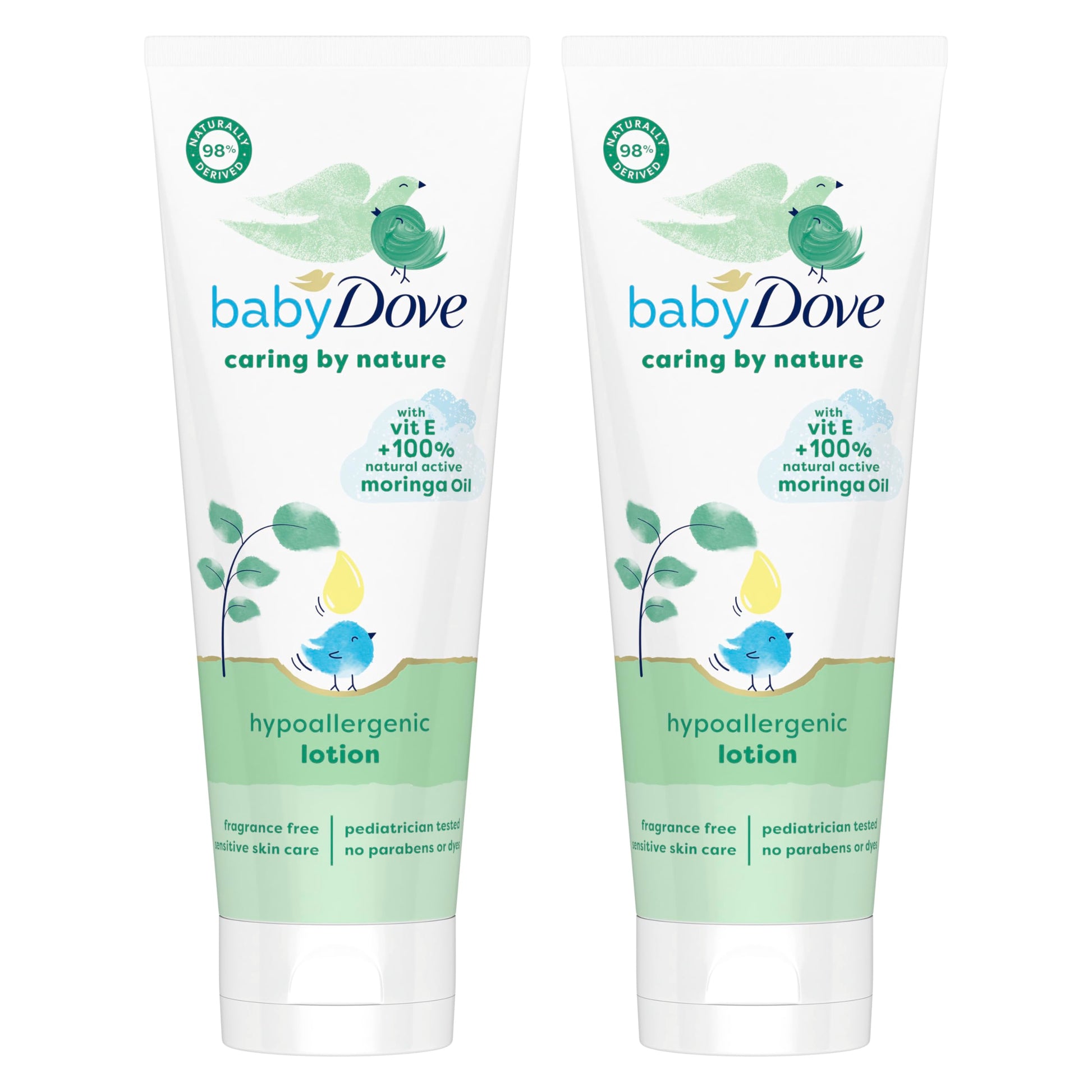 Baby Dove Hypoallergenic Lotion Caring By Nature 2 Count Build a Healthy Foundation for Your Baby s Skin Contains Vitamin E and