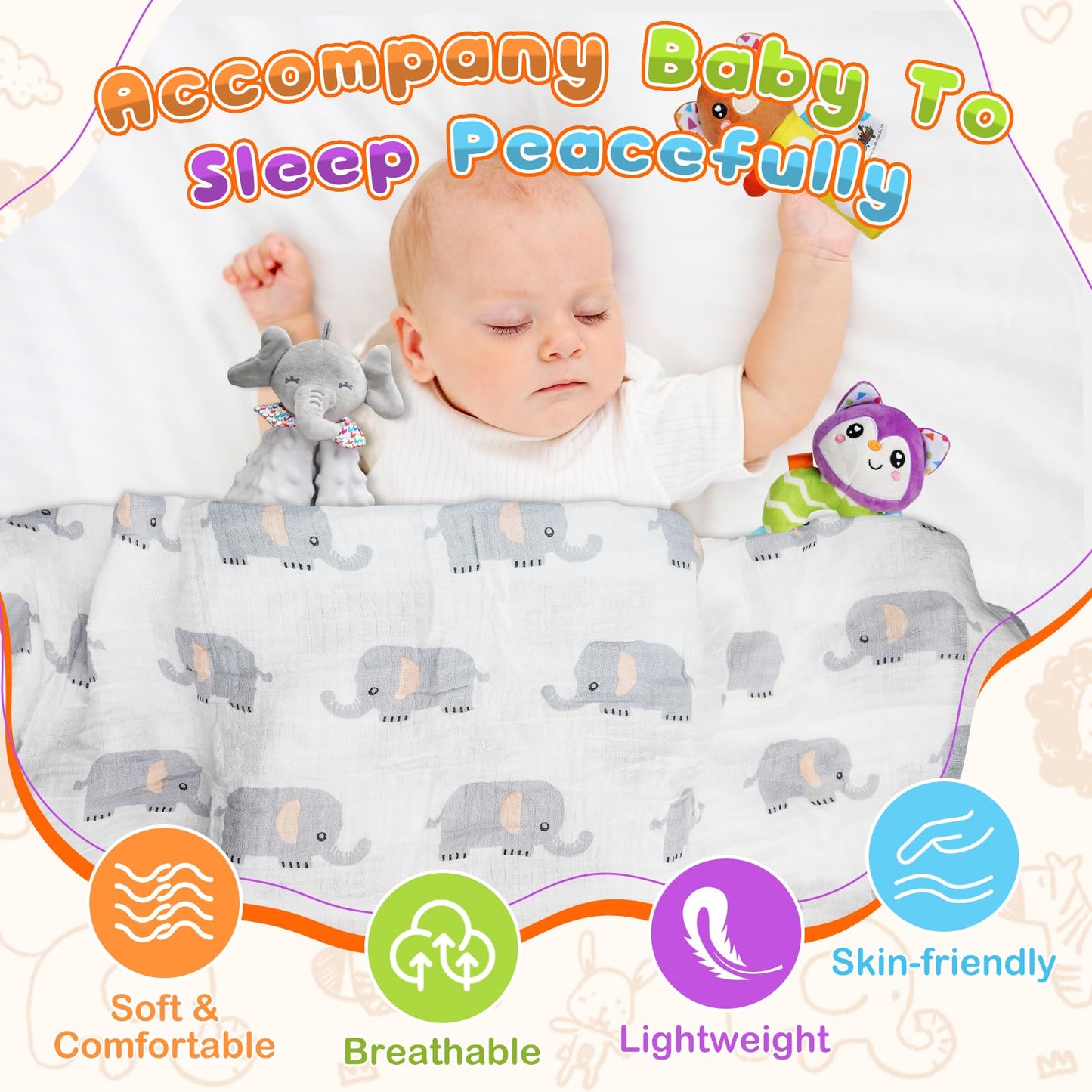 Baby Gift Basket For Newborn Baby Boys, 10Pcs Quality & Cute Newborn Baby Essential Stuff New Baby Boy Gift Basket, Unique Newbo
