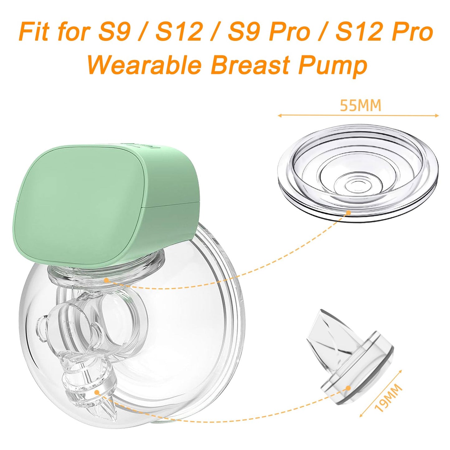 5Pack Silicone Duckbill Valve & 4Pack Silicone Diaphragm Compatible With S9 / S12 / S9Pro / S12Pro Wearable Breastpump, Electric