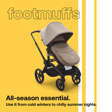 Bugaboo Footmuff - All-Season Stroller Accessory Weatherproof Climate Control Removable And Reflective (Dune Taupe)