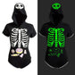 Littleforbig Cotton Romper Onesie Pajamas Bodysuit - Sweet Reaper Night-Glow Halloween Xs