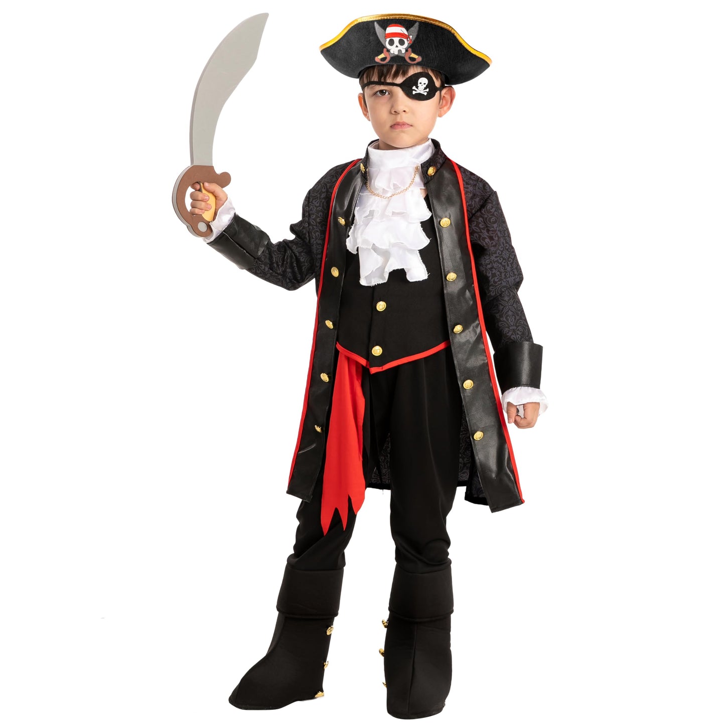 Spooktacular Creations Pirate Costume For Kids, Boy Captain Pirate Costume For Halloween Trick-Or-Treating, Pirate Themed Party,