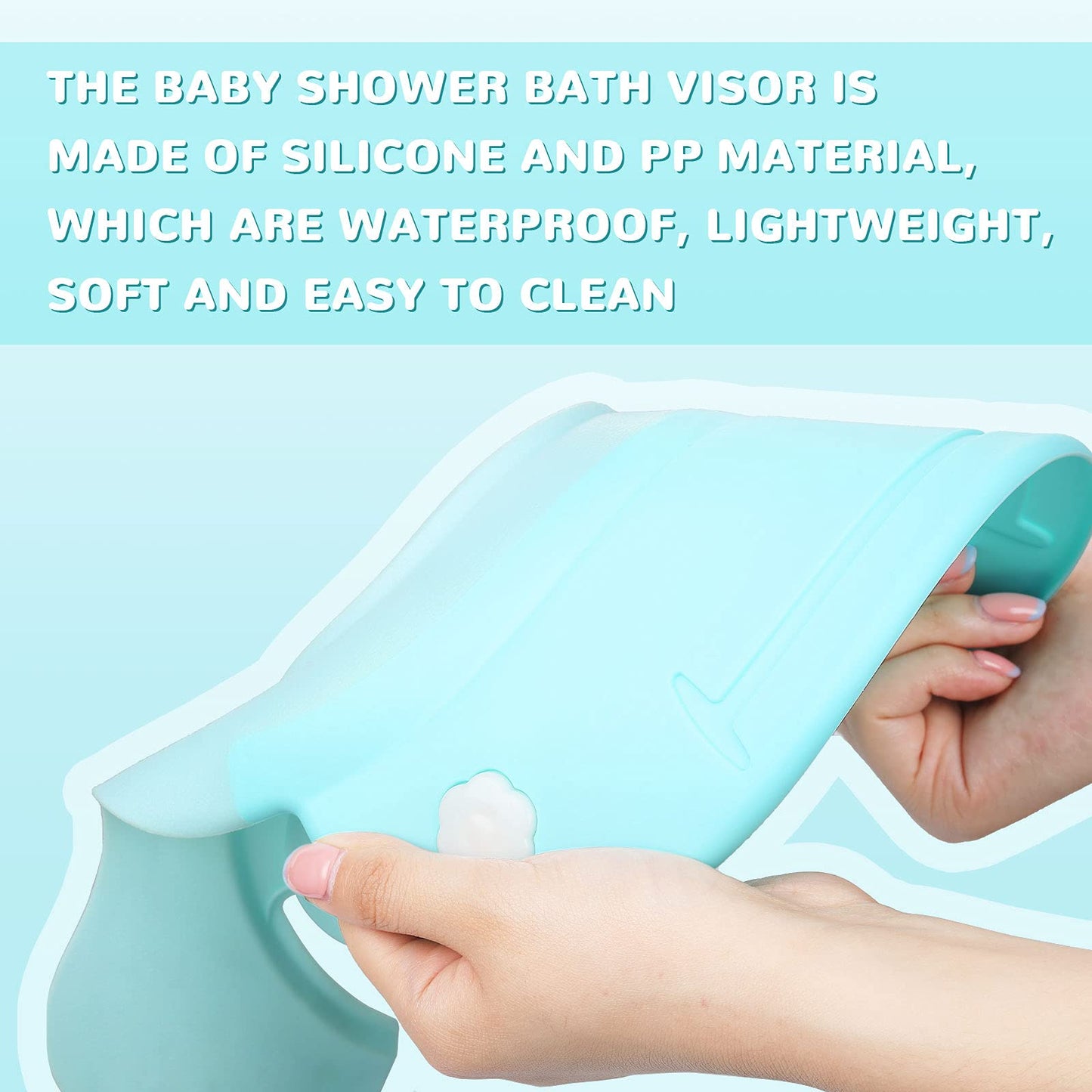 Baby Shower Cap Baby Hair Washing Bath Cap Safe Silicone Protection Bath Cap Soft Adjustable Visor Hat For Protector Head Eye Ea