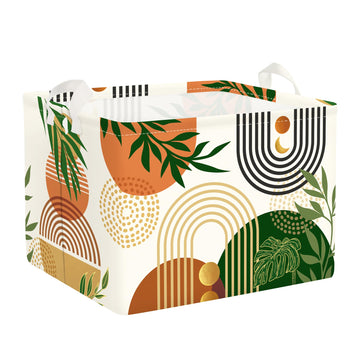 Clastyle Boho Geometric Storage Basket Baby Laundry Hamper Leaf Kid Gift Toy Box Collapsible Clothes Organizer Nursery Bin for B