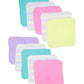 Spasilk Washcloth Wipes Set For Newborn Boys And Girls, Soft Terry Washcloth Set, Pack Of 10, Aqua Bubbles, (010-1201)