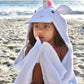 Yikes Twins Hooded Baby Towel For Kids 2-8 | Large 100% Cotton Baby Towel For Girls Or Boys In White | Cute Unicorn Bath Towels