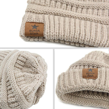 Zando Baby Beanies Infant Toddler Winter Hat Soft Warm Knit Hats Caps For Boys Oreo, Light Grey, Blue One Size
