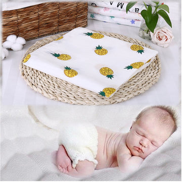 BNFBaby Swaddling Blanket Soft Muslin Cotton Swaddle Towel Yellow Pine|Baby | Nursery Bedding |1Pc x Baby Blanket