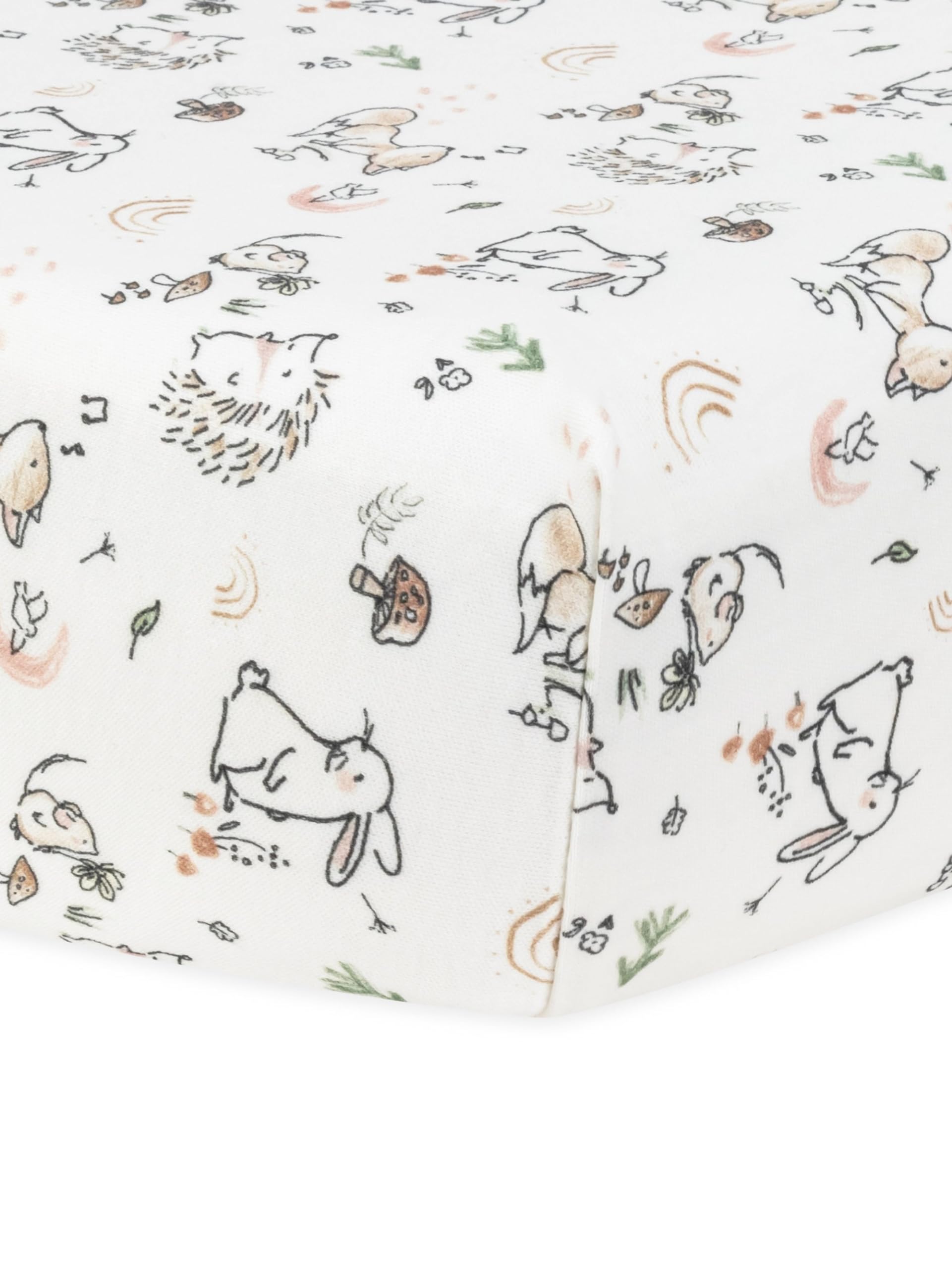 Under The Nile Organic Cotton Playpen/Playard Sheet - Woodland Babies, 37 x 29