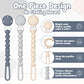 Tyry.Hu 3 Pack Silicone Pacifier Holder Clip With One Piece Beads For Boys And Girls, Soft Flexible Pacifier Clip, Rust-Free Bin