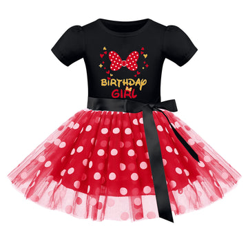 Imekis Mouse 1St Birthday Outfit Baby Girls Dress Polka Dots Mini Tutu Skirt Headband One Year Old Cake Smash Photo Shoot Toddle