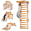 HTWELL Toddler Climbing Toys,Kids Pikler Triangle Set,Montessori Indoor Play Gym,Multifunction Foldable Indoor Climbing Gym for 