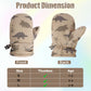 Fynnsure Toddler Mittens Baby Waterproof Snow Gloves Kids Ski Snow Gloves Cold Weather Mittens For Boys Girls Khaki Dinosaur 4-6
