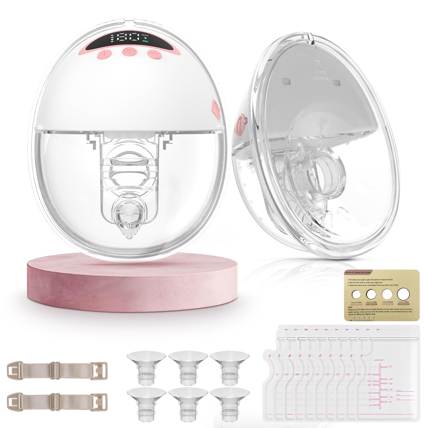 YXYaoZhengYiGeYi Double Wearable Electric Breast Pump, Hands-Free Breastfeeding Pump with 4 Modes & 12 Levels, Anti-Backflow, LE