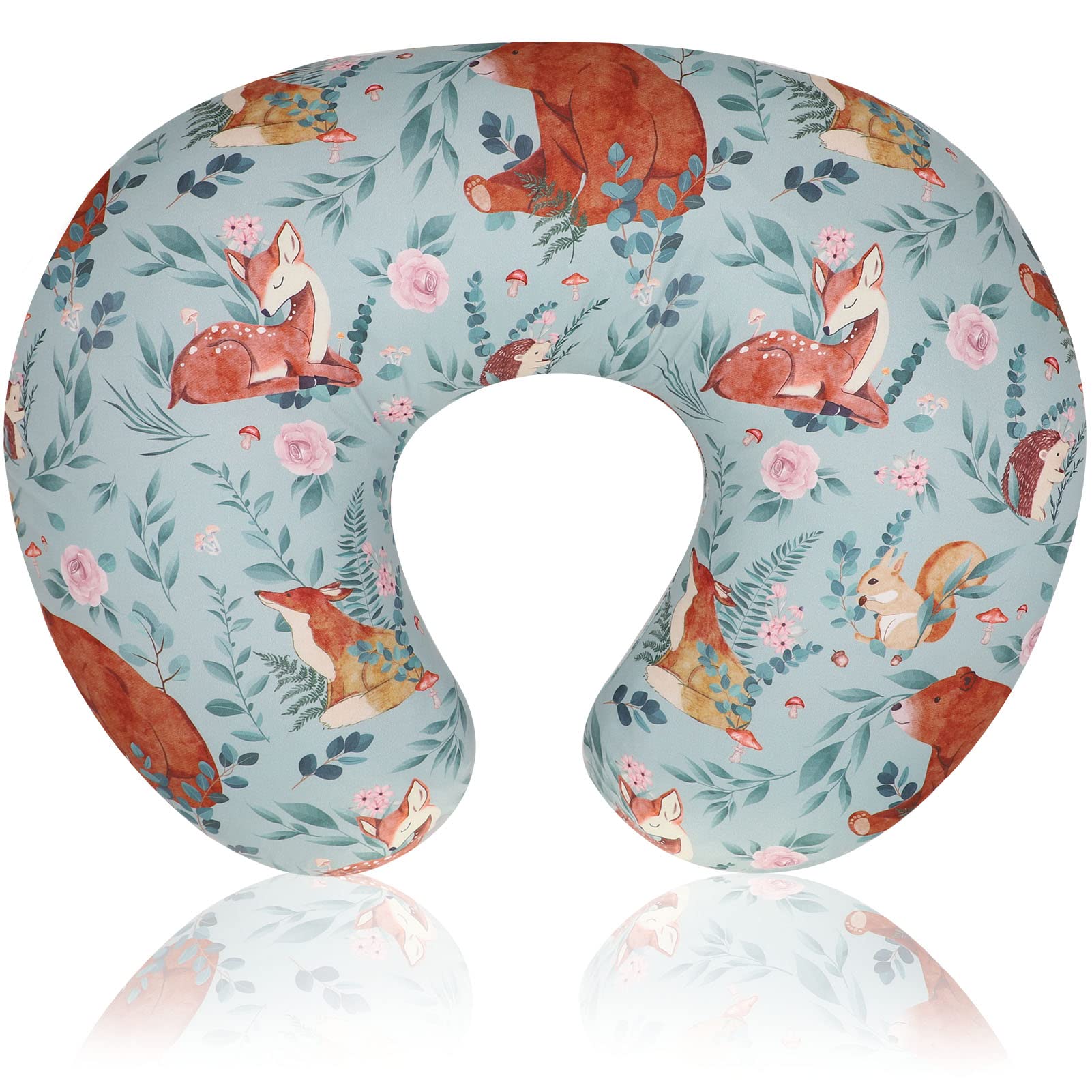 Tanofar Nursing Pillow Covers, Bear Breastfeeding Pillow Cover For Baby Boys & Girls, Woodland Nursing Pillow Case For Newborn,