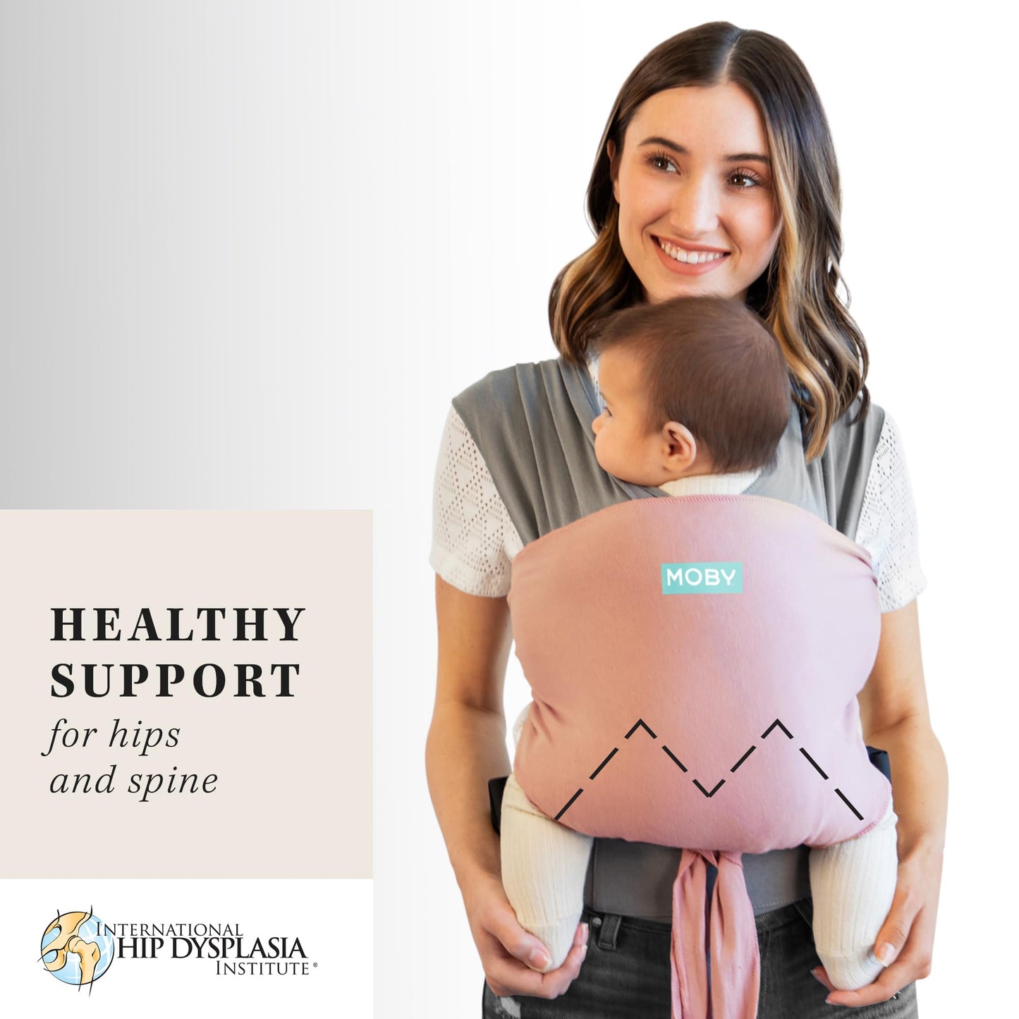 Moby Baby Wrap Carrier Easy-Wrap for Newborns to Toddlers (8-33lbs), Infant Sling Carrier, Lightweight & Hands Free Design for M