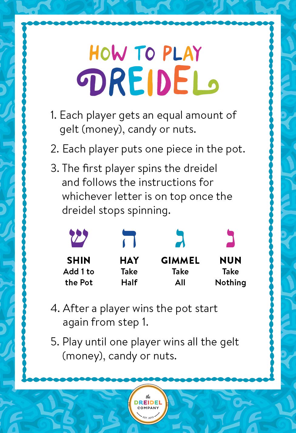 Wood Dreidels Hanukkah Draydel With English Transliteration & Instruction Cards (200-Pack)