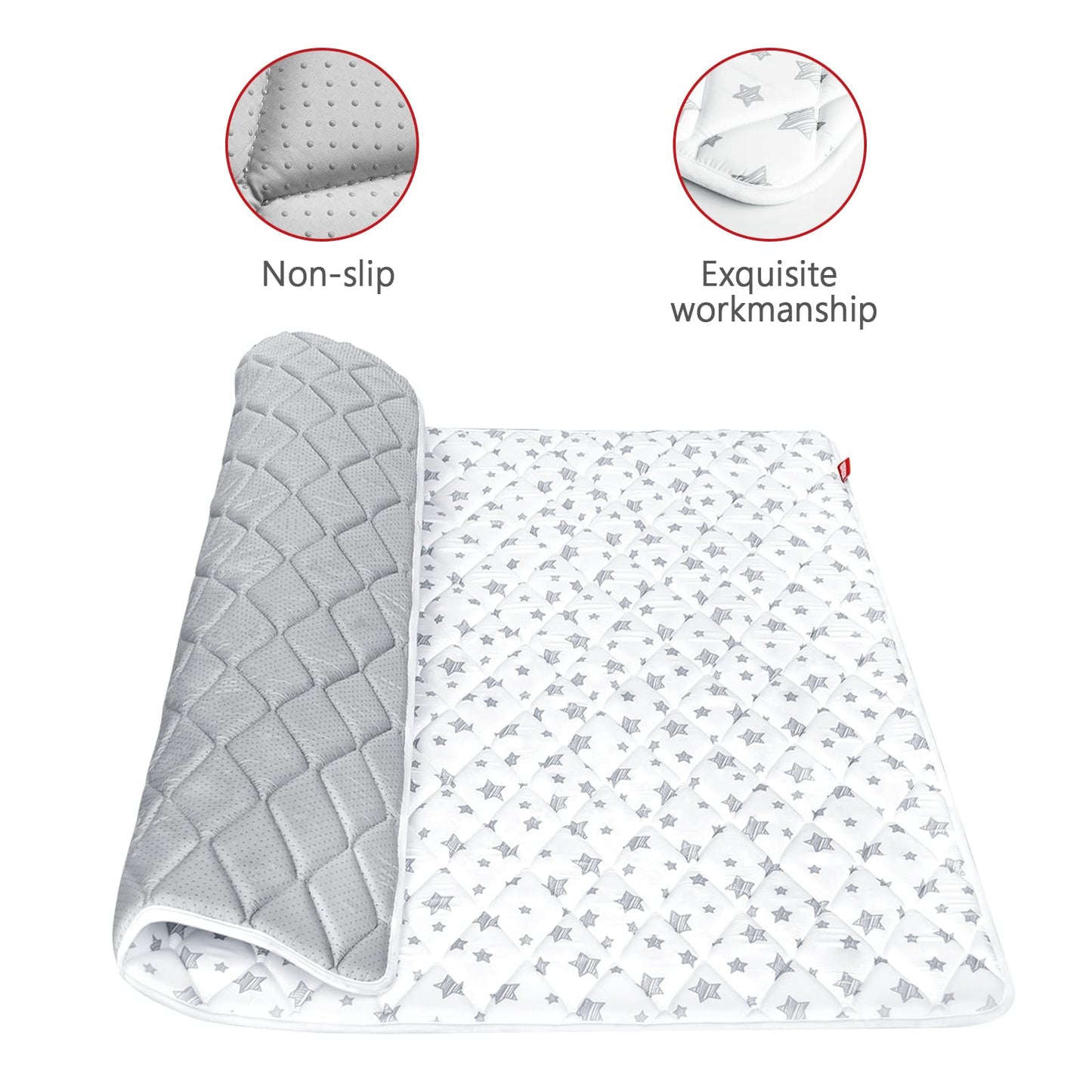Premium Foam Baby Play Mat, 50''X50'' Playpen Mat, One-Piece Crawling Mat Non Slip Cushioned Mats For Babies, Infant And Toddler