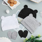 Bqubo Newborn Baby Hats Bear Ears And Mittens Sets Preemie Cotton Caps Baby Boy Girl Infant Hospital Beanie For 0-3 Months