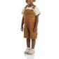 Carhartt Baby Girls' Ruffle Front Overall Shorts Canvas Shortalls, Carhartt Brown, 18M