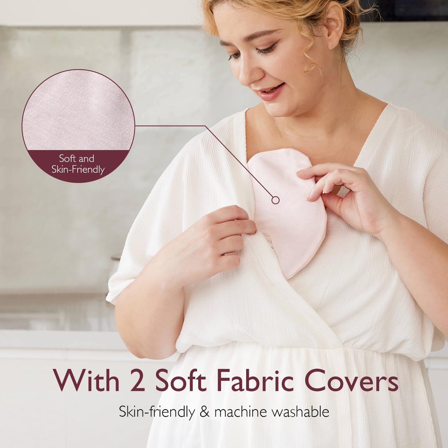 Momcozy Larger Breast Therapy Packs, Hot And Cold Breast Pads With 2 Soft Covers, Breastfeeding Essentials For Relieve Clogged D
