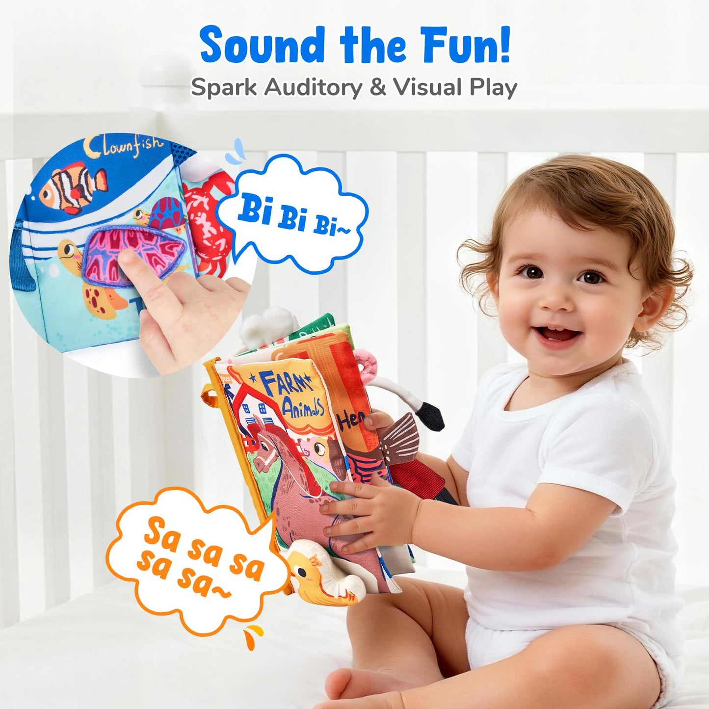JoyCat Baby Books 0-6 Months - 2PCS Infant Toys 0-6m Tummy Time Babies Toy Newborn Toys Early Development Sensory Book Baby Girl