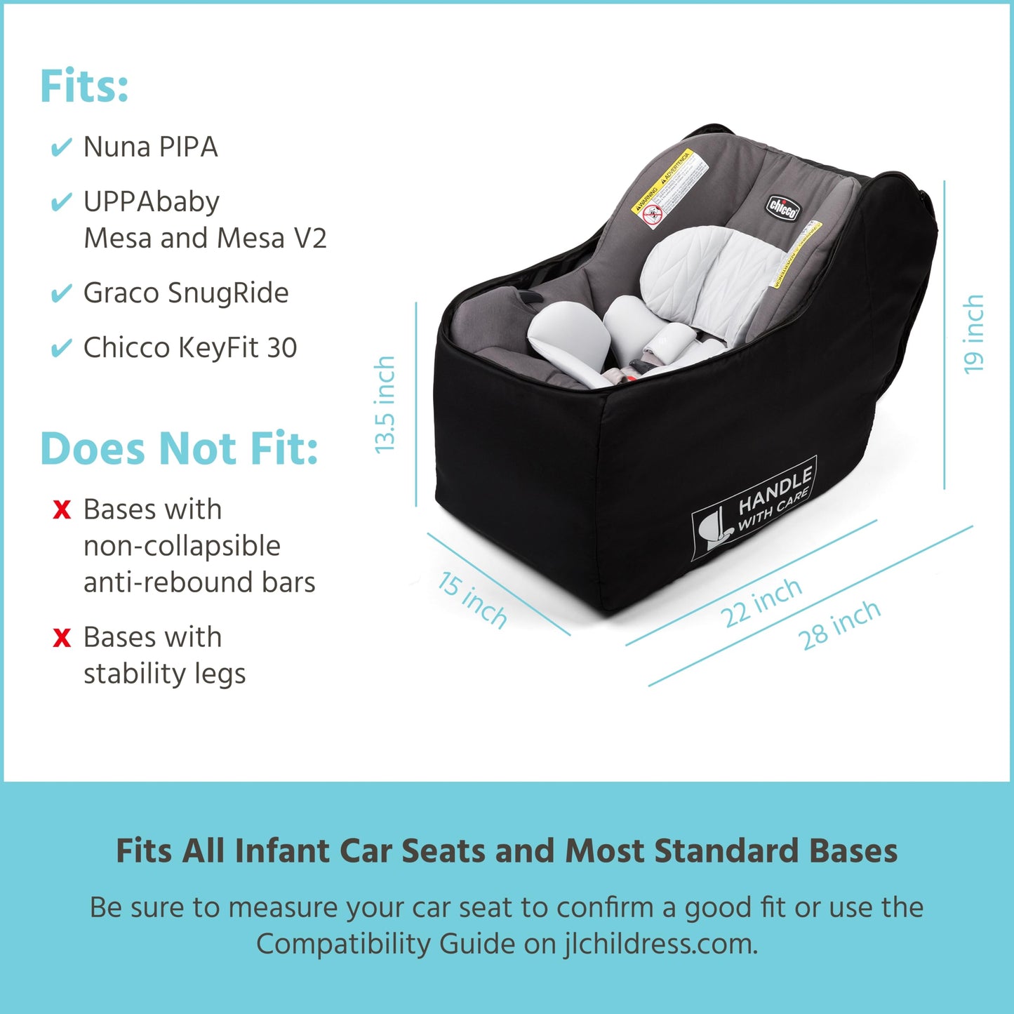 J.L. Childress Premier Padded Infant Car Seat Travel Bag