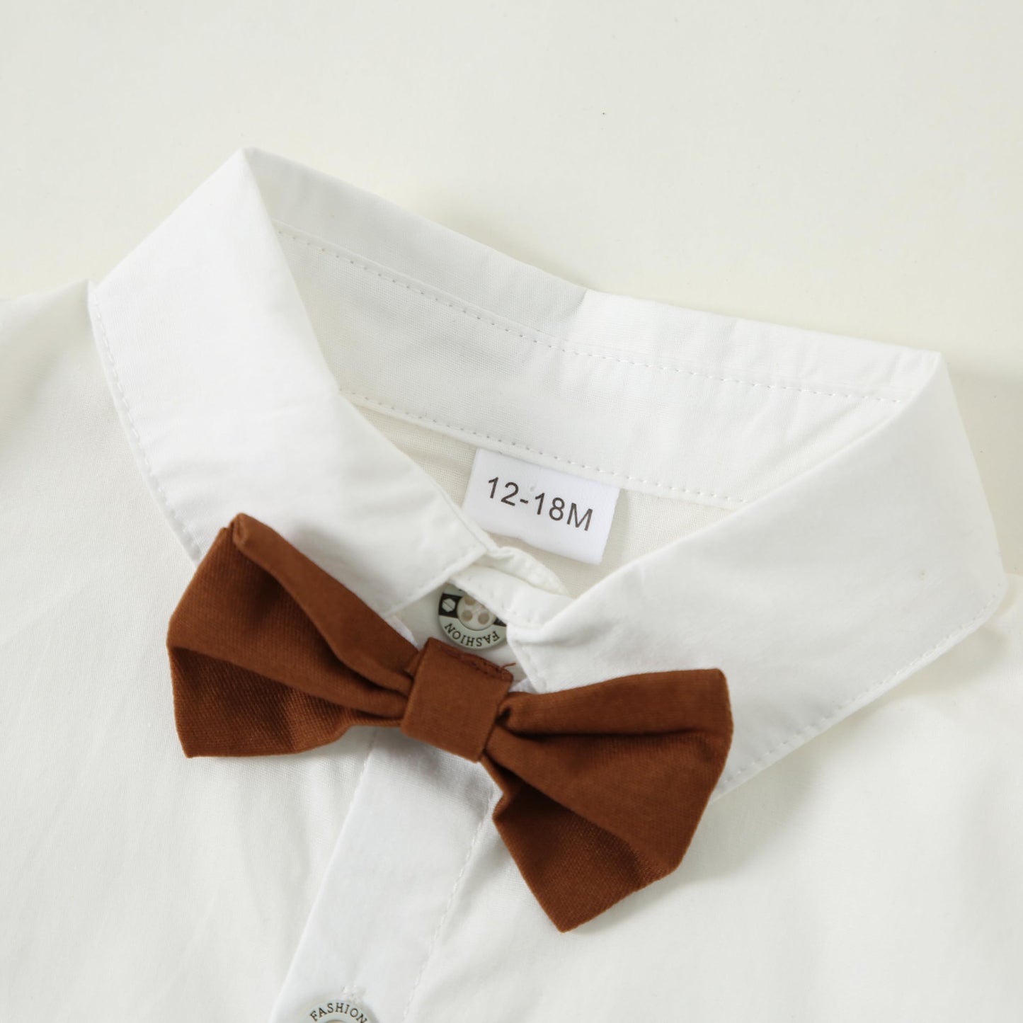 Yallet Toddler Baby Boy Clothes Suit Gentleman Outfits Formal Dress Shirt + Bowtie + Suspender Pants Wedding Party(L White, 18-2