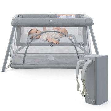 Travel Crib,Portable Crib for Baby, Pack and Play for Babies and Toddler, Lightweight Backpack Design,Foldable Travel Baby Playp