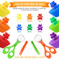 74 Pieces Counting Sorting Bears Fine Motor Skills Handy Scoopers Set Includes 60 Cute Rainbow Sorting Bears, 6 Jumbo Tweezers,