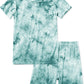 Jimonda Baby/Toddler Soft Sleepwear Short sleeve Kids Cool Pajama Outdoor 2Piece Shirt&Shorts Casual sets Tie Dye PJ, Green Tie