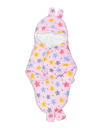 mittenbooty Bunny Wrapper or Swaddle in Ultra Soft Star Muslin Fabric Multicolour