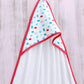 MOMJOY Hooded Baby Bath Towel for Boys & Girls,Easy Dry, Ultra Soft |1214 Months| Pack of 1|White & Red