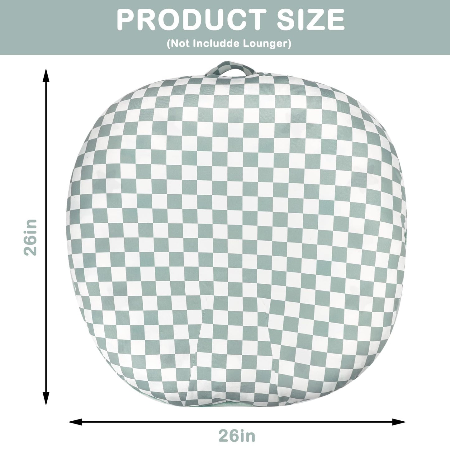 Newborn Lounger Cover, Soft Comfortable Baby Lounger Cover, 1 Pack Reversible Removable Slipover For Infant Lounger Pillow, Gree