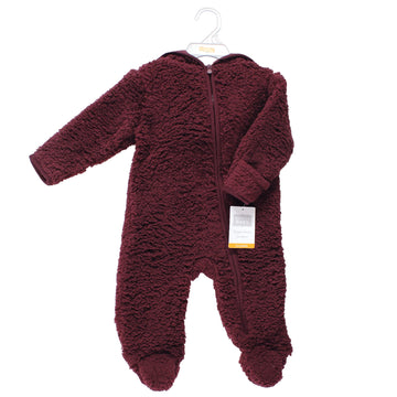 Hudson Baby Unisex Baby Fleece Sleep And Play, Burgundy, 6-9 Months