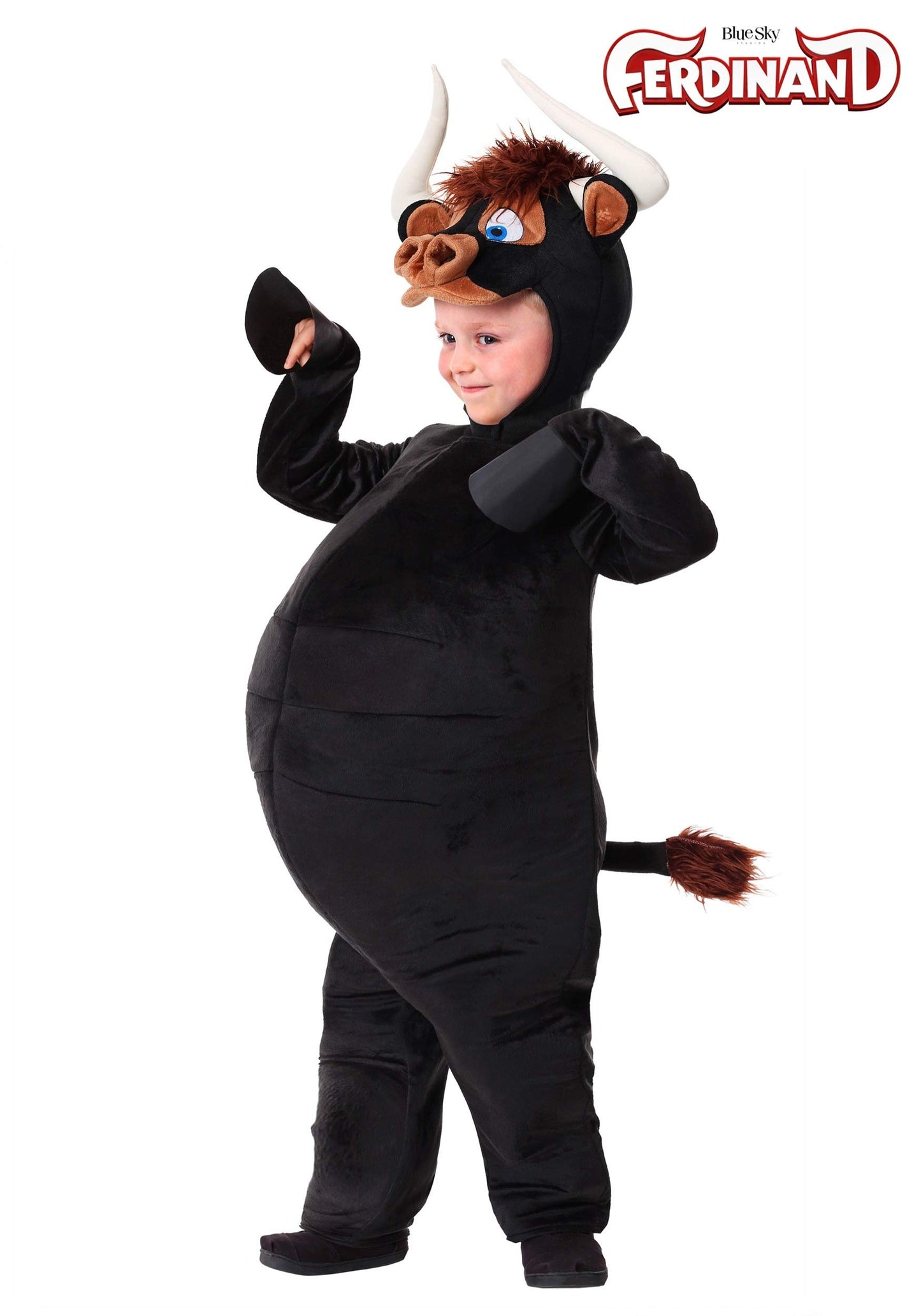 Toddler Ferdinand The Bull Costume Jumpsuit With Foam Padding, Kids Animal Halloween Outfit 4T