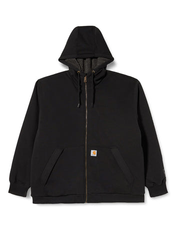 Carhartt Mens Rain Defender Rockland Sherpa Lined Hooded Sweatshirtrt, Black, 2X-Large