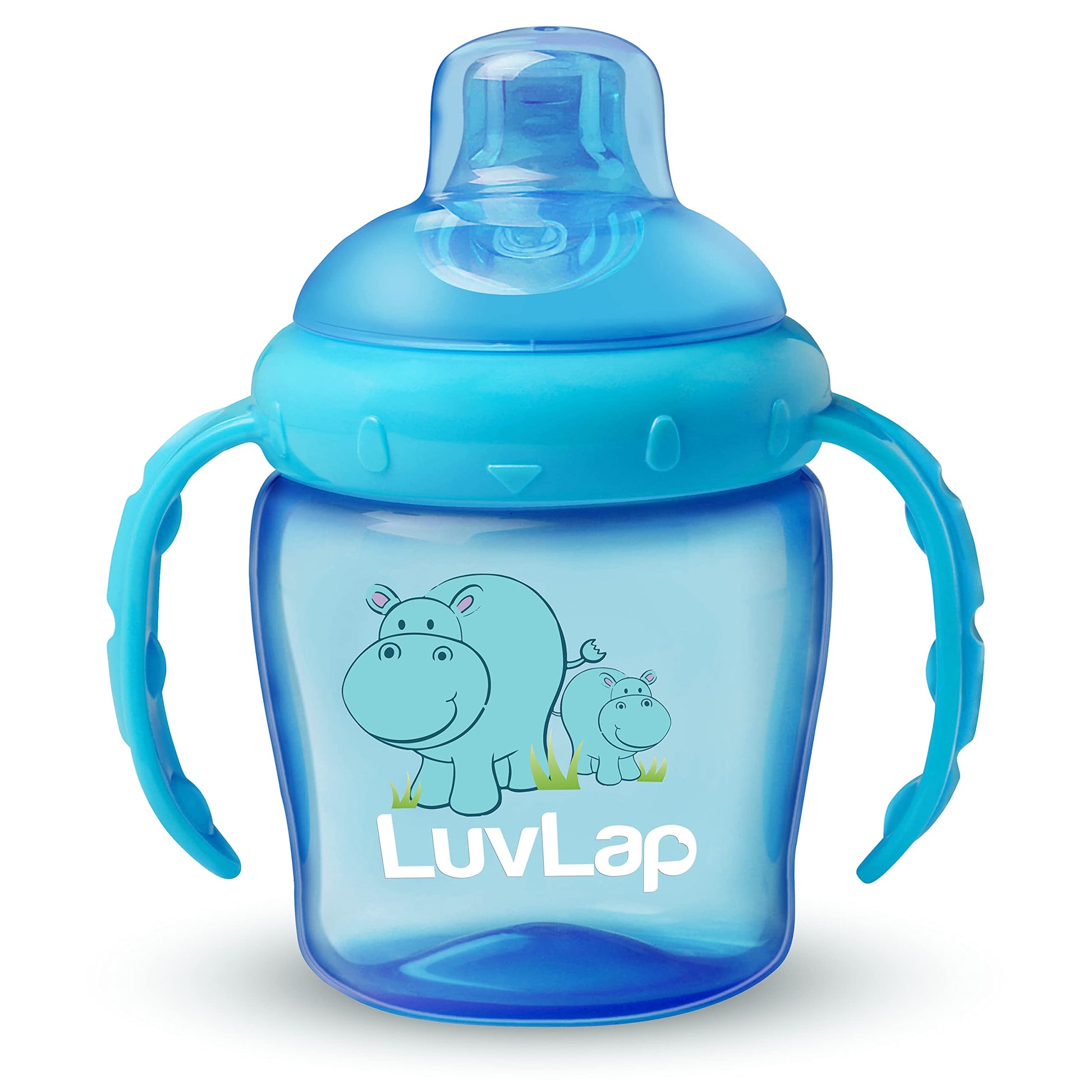 Luvlap Hippo Spout Sipper For Infant/Toddler & Kids, 225Ml, Anti-Spill Sippy Cup With Soft Silicone Spout, Bpa Free, Sipper With