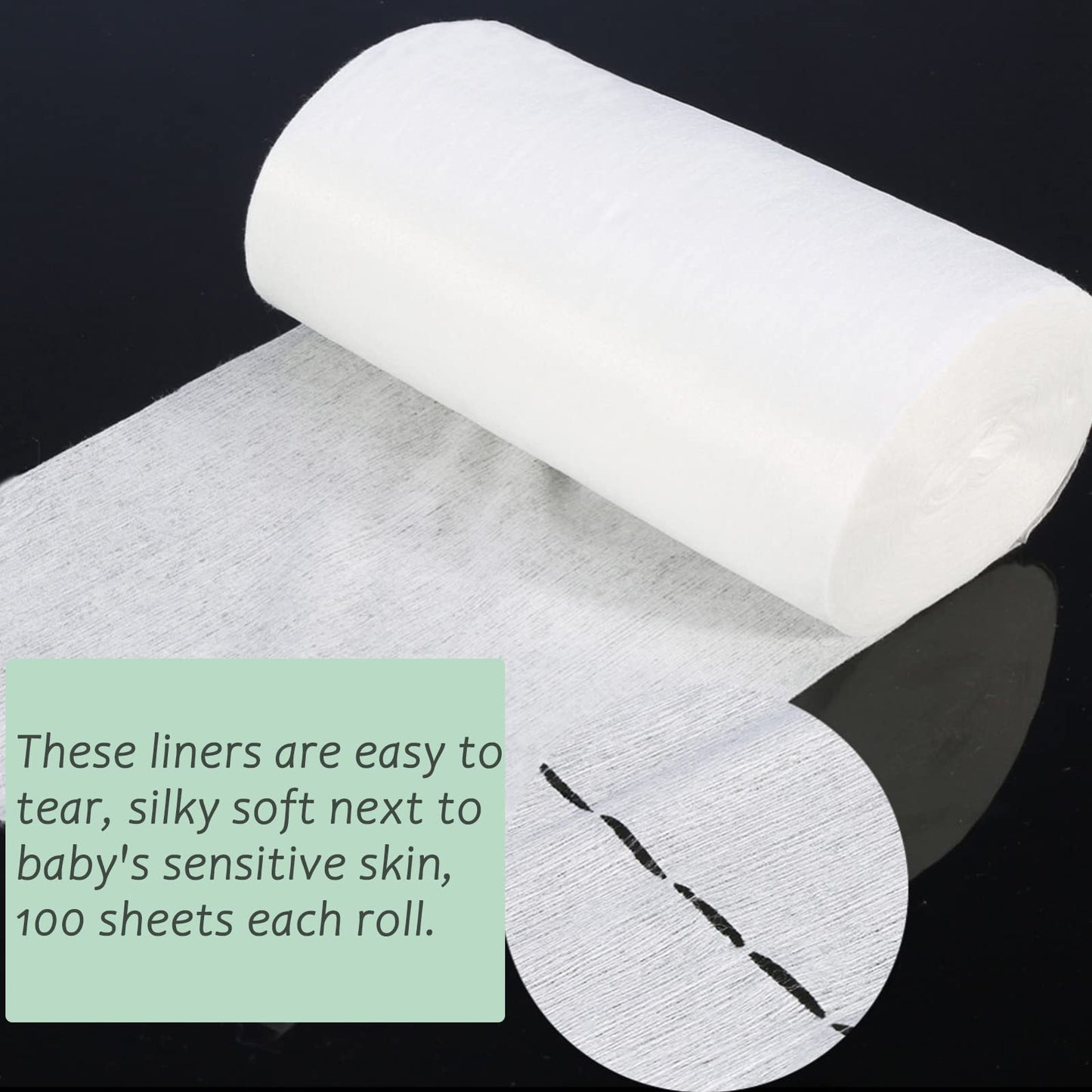 ALVABABY Diaper Liner for Baby Cloth Diaper Disposable Natural Soft Diapers Liners Fragrance Free Chlorine Free 11.8 x 7.1 Inch