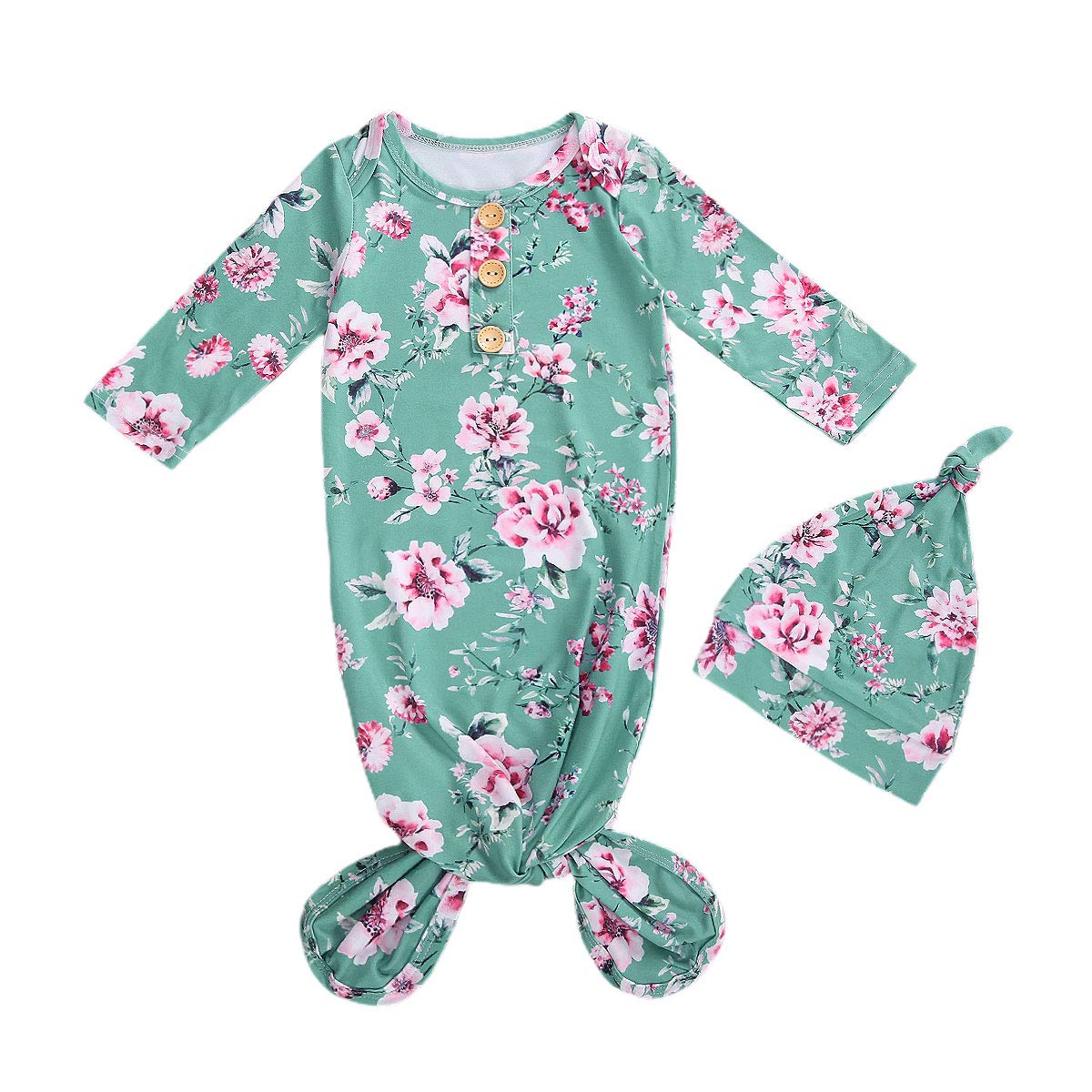 Infant Newborn Baby Girls Floral Sleep Gown Headband Sleepwear Romper Sleeping B WBBAPB08FBYVCTH